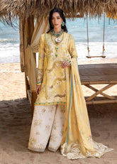 Unstitched 3-PC Luxury Lawn Silk Dupatta By Saira Shakira | SERENA-A